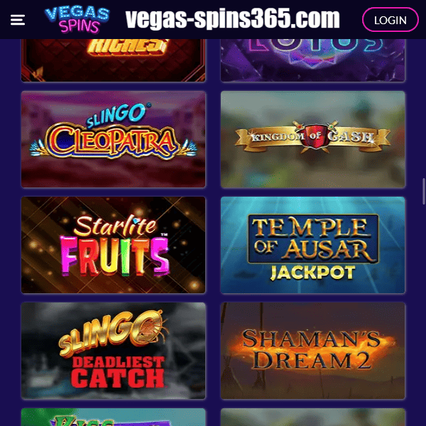 Vegas Spins Games Grid 1