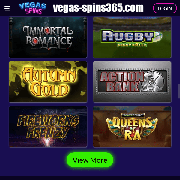 Vegas Spins View More Button